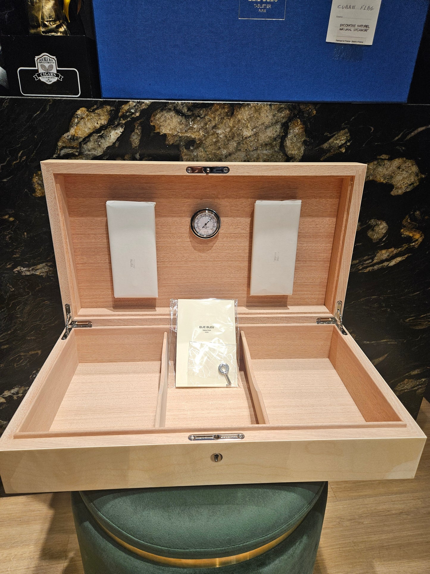 Elie Bleu Cigar Humidor Cuban Flag Limited Edition