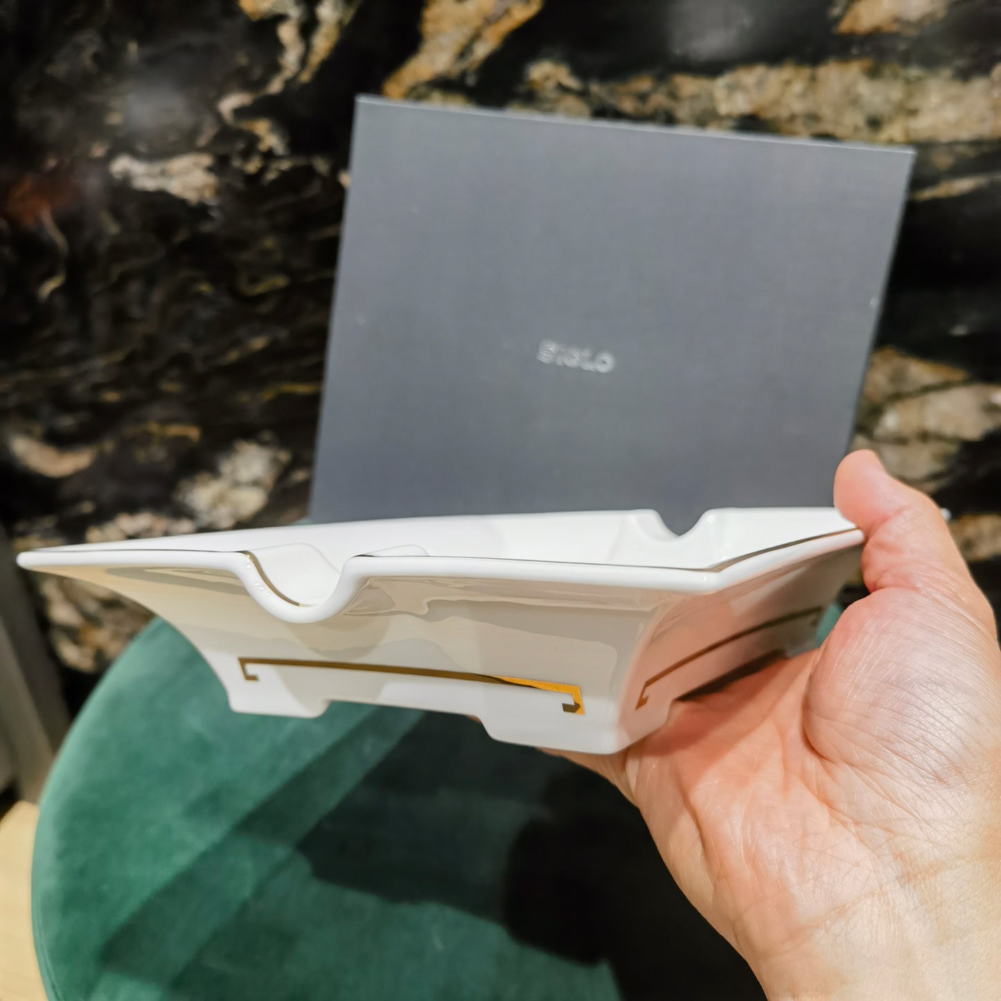 Siglo COHIBA Divan Ceramic Cigar 2 Slot Ashtray Cigar Holder