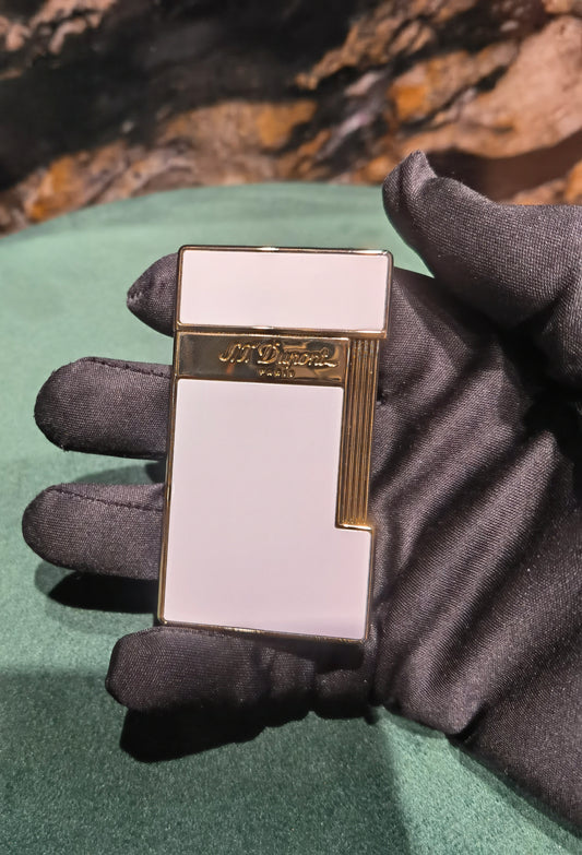 S.T. Dupont SLIMMY LIGHTER WHITE LACQUER AND GOLD