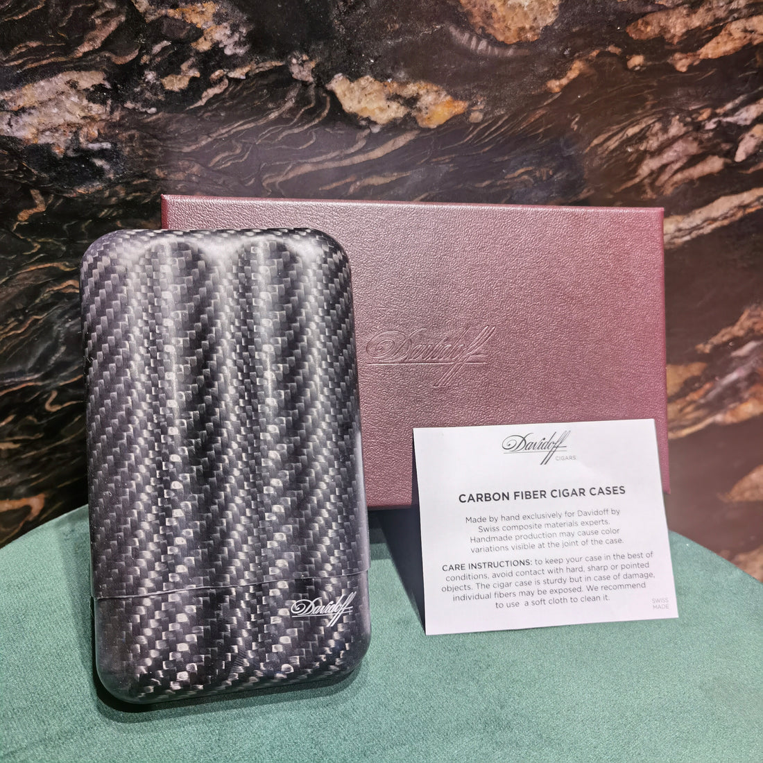 Davidoff Carbon Cigar Case XL3 Double Bay Cigar & Pipe