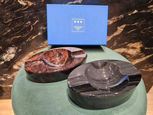 Elie Bleu Obsidian Ashtray Oval For 2 Cigars