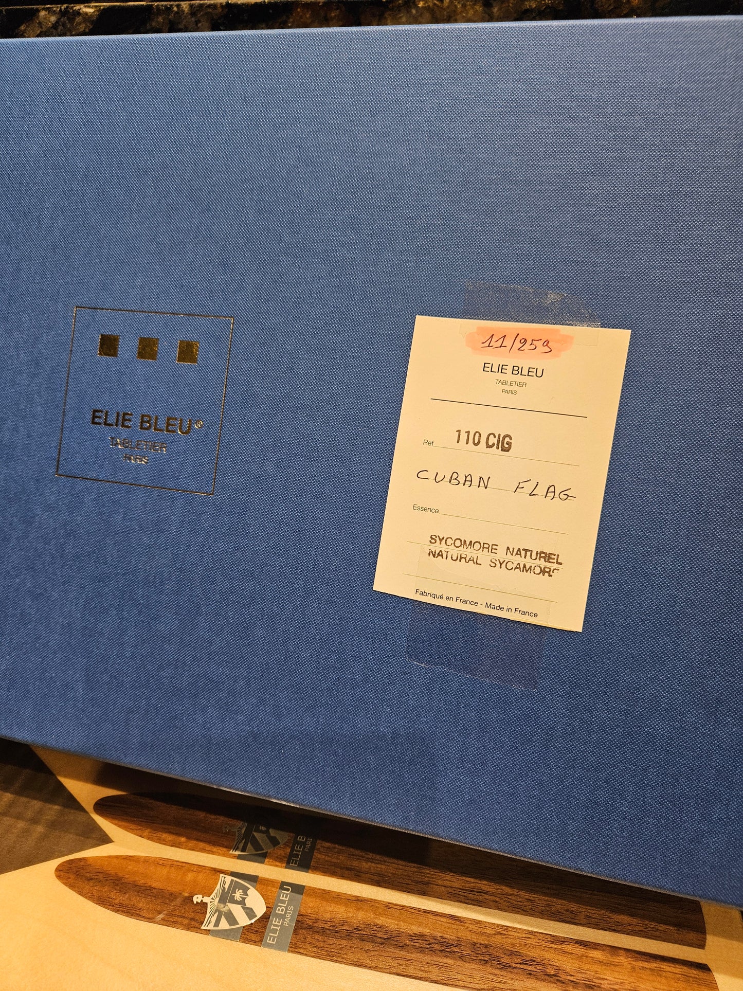Elie Bleu Cigar Humidor Cuban Flag Limited Edition