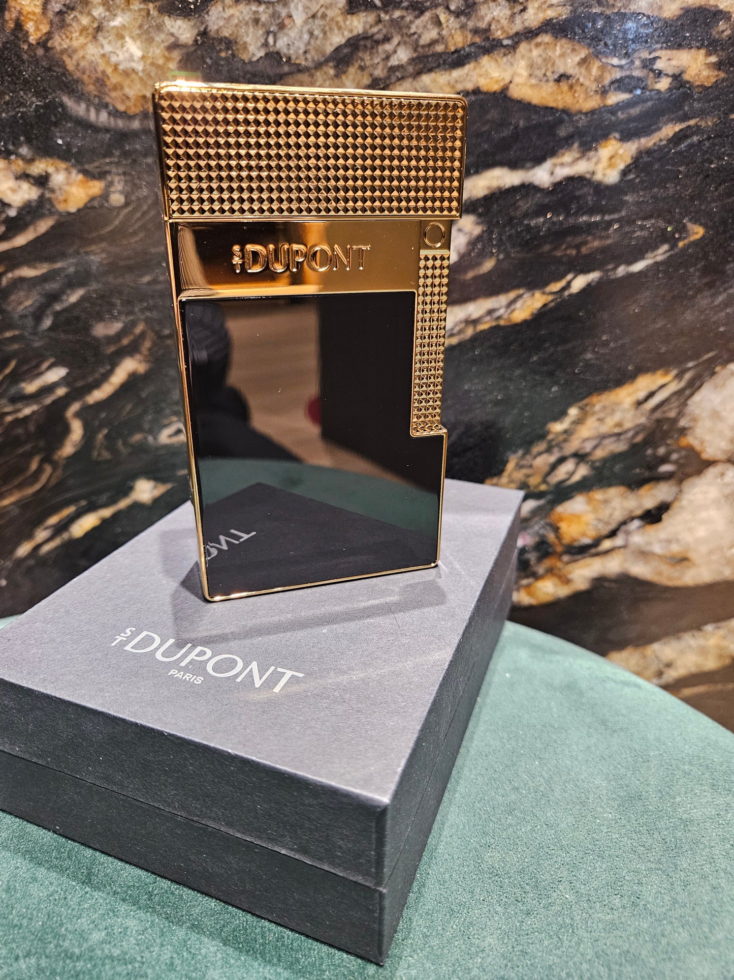 S.T. Dupont Table Lighter Lacquered Gold